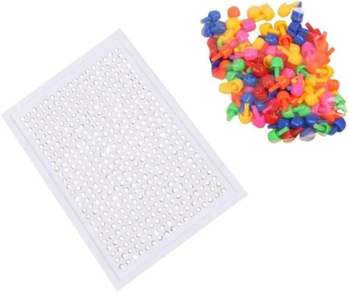 Vista 7 de ibasenice 93pcs Mushroom Puzzle Peg Board for Kids Puzzels Kids Pegboard Jigsaw Mushroom Nail Jigsaw Pegboard Three-Dimensional Plug Board Child