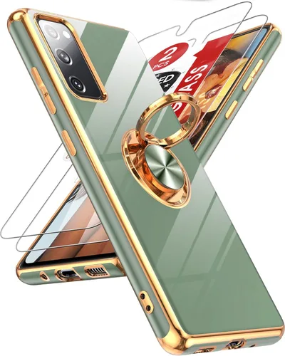 Vista 146 de LeYi para Funda de Teléfono Samsung Galaxy A13-5G: Protector de Pantalla de Vidrio Templado, Soporte Magnético Giratório de Anillo 360°, Borde Negro
