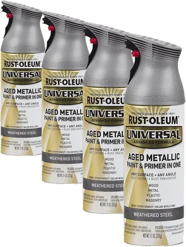 Vista 130 de Rust-Oleum 267298-6PK Pintura en aerosol martillada universal para todas las superficies, 12 onzas, blanco, paquete de 6