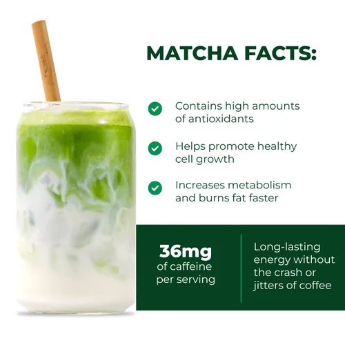 Vista 3 de Tenzo Matcha - Polvo de té verde BetterBoost (1.06 onzas) con batidor de bambú de 100 puntas