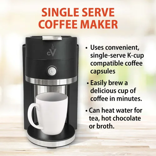 Vista 2 de Café Valet Barista - Cafetera de una sola porción, compatible con cápsulas de café K-Cup, diseño compacto