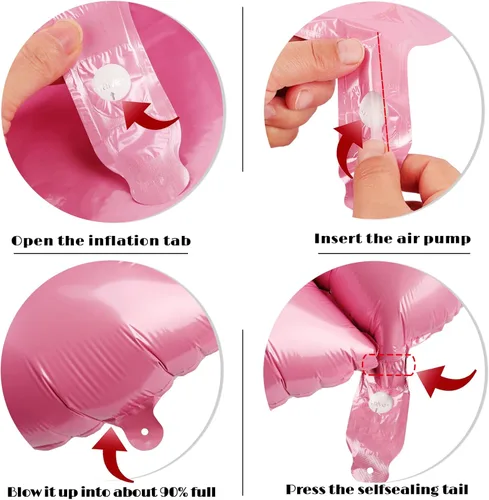 Vista 5 de Globo de número 5 de 40 pulgadas, globo de 5º cumpleaños, decoraciones de globos rosas de cinco años, globos de números 5, 15, 50, suministros