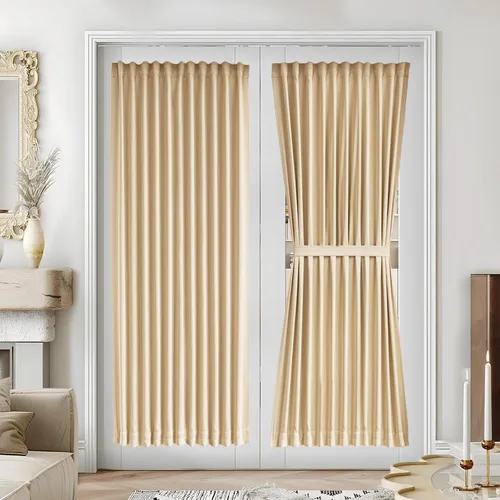 Vista 214 de Vatge - Cortinas laterales para ventana de puerta, cortinas para luz lateral de puerta frontal, 1 panel, 12 (ancho) x 72 (largo) pulgadas, aguamarina