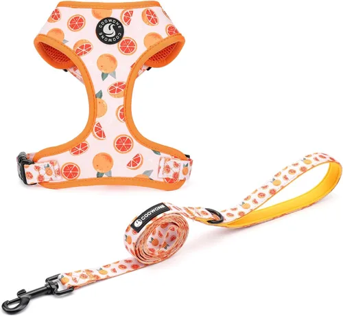 Vista 14 de Arnés y correa para perros y gatos, Puppia chaleco suave de malla acolchado y ajustable para cachorros, linda ropa para perros, a prueba de escapes