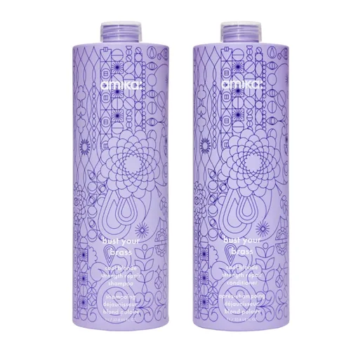 Vista 15 de amika bust your brass cool blonde strength repair shampoo