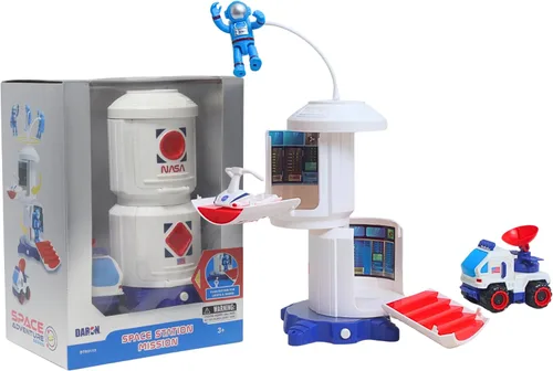 Vista 11 de Space Adventure - Juego de cápsula espacial con puerta iluminada, Lunar Rover y 2 figuras de astronauta, juguete espacial de plástico