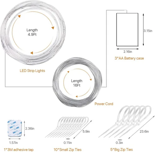 Vista 8 de Waybelive Luces LED para aro de baloncesto, luces con control remoto para aro de baloncesto LED, 16 colores que puedes cambiar tú mismo