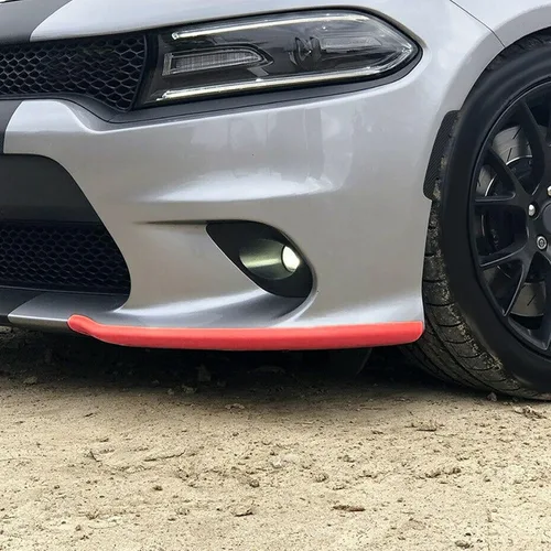 Vista 5 de Protector divisor de labios para parachoques delantero de repuesto para Dodge Charger Scat Pack/SRT modelos 2015-2024 2025 y GT/RT/SCAT modelos Rojo