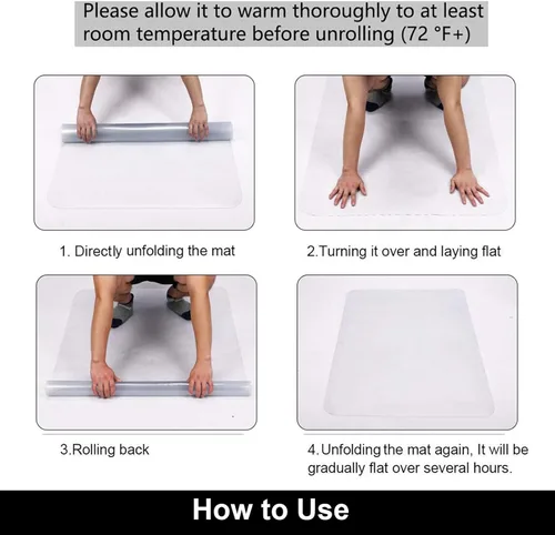 Vista 6 de AiBOB Tapete para silla para suelo de madera dura, 36 x 48 pulgadas, tapete para silla de escritorio para suelos de madera y azulejos, tapetes