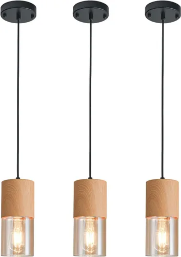 Vista 24 de Iluminación colgante negra de 3 luces, luces colgantes modernas ajustables para isla de cocina, luces colgantes industriales para mesa de comedor