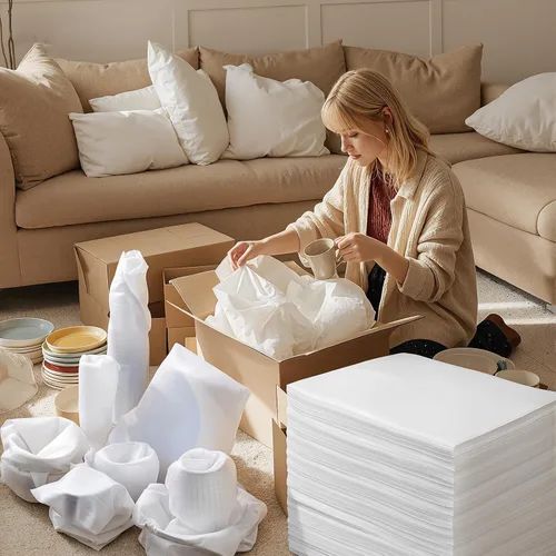 Vista 5 de 100 Pack Dish Packing Supplies for Moving, 12x12 Inch Cushion Foam Pouches