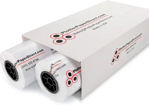 Vista 7 de Plotter Paper Direct Papel de trazador blanco sin recubrimiento de 24 pulgadas x 150 pies, 20 libras, núcleo de 2 pulgadas, blanco brillante 96