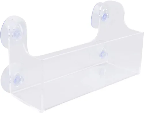 DOITOOL 1 estante organizador de refrigerador con ventosa, estante de almacenamiento acrílico para refrigerador que puede contener especias, tarro