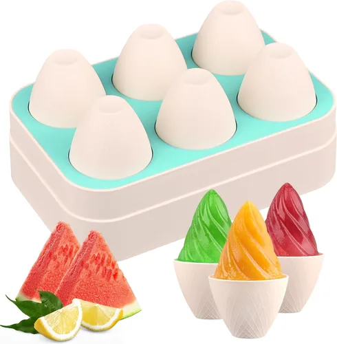 Vista 10 de WMKGG Juego de moldes de silicona para paletas, 2 piezas moldes para helado con 50 palitos de madera para cake pop, paletas heladas, cakesicles Verde