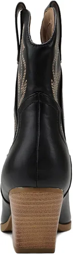 Vista 2 de Soda "BLAZING" Botín con punta puntiaguda con costura occidental para mujer