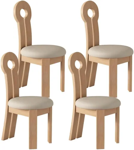 Vista 15 de YVYKFZD Dining Chairs Set, Solid Wood Dining Room Chair, Upholstered Kitchen Chairs, Unique Key-Shaped Living Room Chair, for Offices Bedroom Study