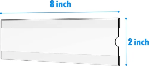 Vista 3 de TONICE Paquete de 6 soportes acrílicos para placa de identificación de escritorio de 2 x 8 pulgadas, soportes acrílicos para placa de Transparente