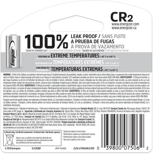 Vista 8 de Energizer Baterías de litio CR2 (1 paquete), baterías fotográficas de 3V