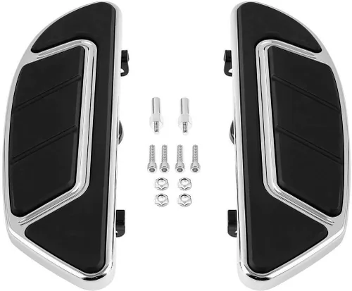 Green-L estribos del piso del conductor y del pasajero con pedales de freno y cambio para Harley Touring Road King Street Electra Glide Ultra Cromado