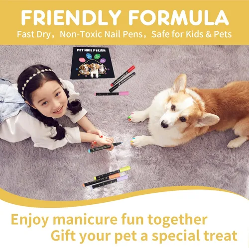 Vista 4 de 7 colores de esmalte de uñas de perro de secado rápido, esmalte de uñas seguro para mascotas, fácil de aplicar, no tóxico, uñas para perros