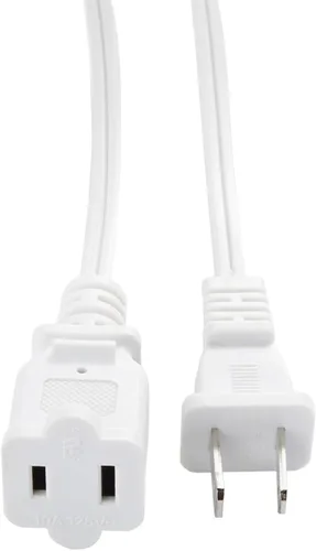 Vista 9 de Cable de extensión negro, cable de alimentación corto de 2 clavijas para interiores, macho a hembra, salida de 18 AWG de EE. UU. de dos clavijas