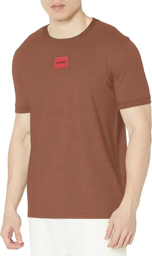 Vista 20 de Hugo Mens Ribbed Crew Neck Regular Fit Center Logo T-Shirt Blanco (Chalk White)