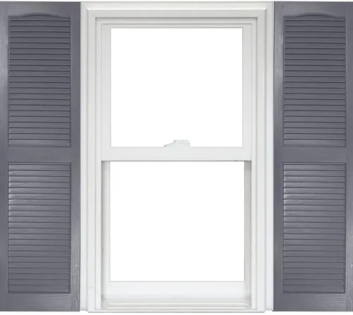 Vista 24 de Polaris - Persianas de vinilo Homeside con listones abiertos, 1 par, 14-1/2 pulgadas x 39 pulgadas, color gris 410