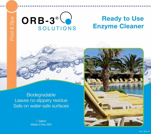 Vista 2 de Orb-3 A011-J5R-1G - Jarra limpiadora enzimática lista para usar para piscinas, 1 galón