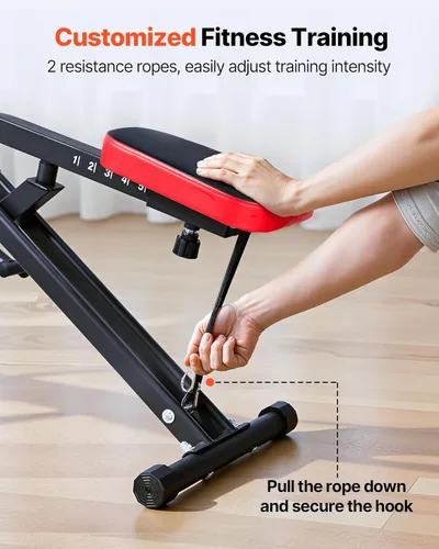 Vista 5 de VEVOR Squat Machine, Deep Squat Rowing Machine for Home, Easy Setup & Foldable Exercise Equipment, Glute Trainer Machine with 2/3 High-Strength