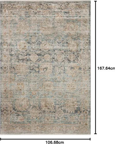 Vista 206 de Loloi Jean Stoffer Katherine Collection KES-02 Ocean/Coral 2'-7'' x 10'-0'', .25" Pile Height, Runner Rug