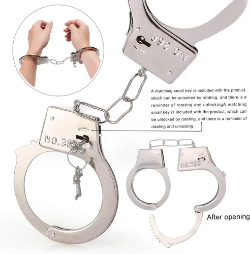 Vista 5 de Beelittle - Kit de policía, gorro de policía con esposas, walkie talkies, esposas, placa y lentes