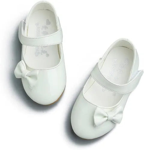 Vista 3 de Cixi Maxu E-Commerce.Co.Ltd Mary Jane Zapatos planos para niñas, zapatos de ballet de princesa, para boda, fiesta de cumpleaños, escuela