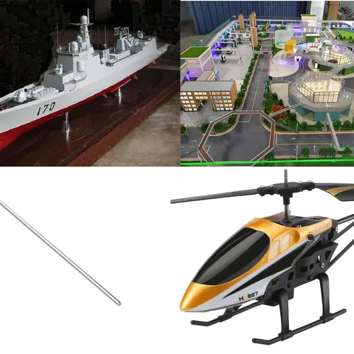Vista 4 de 10 varillas redondas sólidas de acero inoxidable de 0.079 in x 11.811 in para modelo, barra de torno y manualidades