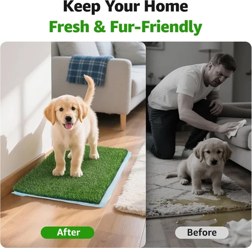 Vista 3 de Almohadilla de Hierba Artificial para Orinar para Perros, Almohadillas de Reemplazo de Hierba Falsa para Entrenamiento de Orinal para Mascotas