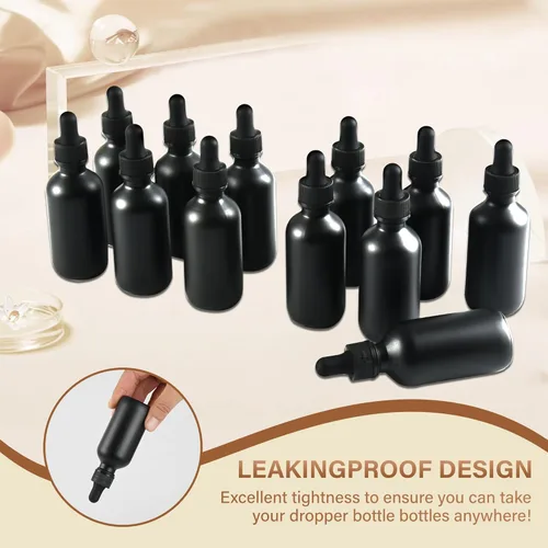 Vista 105 de NOOEEISS 4 piezas, botella con cuentagotas de 1 oz, botella de vidrio ámbar con cuentagotas, botellas de tintura con cuentagotas, acabado elegante