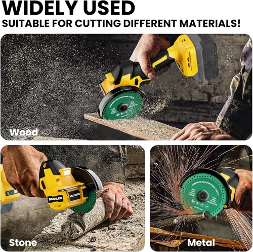 Vista 7 de Herramienta de corte inalámbrica compatible con batería DeWalt 20V Max, motor sin escobillas de 18,000 RPM, hojas de 4" (2 piezas) con cubierta