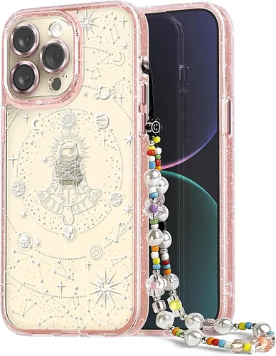 Vista 35 de Compatible para iPhone 13 Funda Bonita Estética - Funda para Teléfono Rosa con Purpurina con Protector de Cámara - Diseño de Cubierta