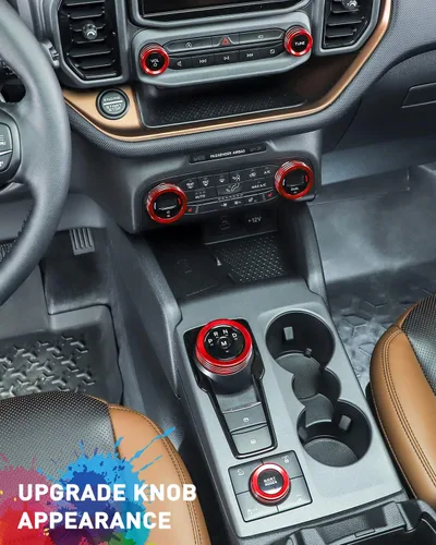 Vista 7 de Savadicar CKT01 Billet - Juegos de molduras de perillas de control de aluminio, faros/4WD/HVAC, biseles de anillos de perillas de control de Negro