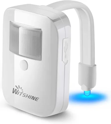 Witshine Luz nocturna recargable para inodoro, lámpara LED activada con sensor de movimiento de 16 colores cambiantes para decoración de baño,