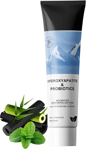 Pasta de dientes remineralizante, pasta de dientes hidroxi-hidroxiapatita sin flúor para esmalte remineralizante y alivio sensible, sin SLS, menta