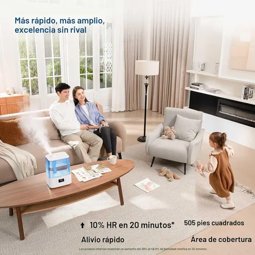 Vista 4 de LEVOIT Humidificadores inteligentes de niebla fría y cálida de 6 L para dormitorio del hogar, tiempo de funcionamiento de 60 horas y humedad