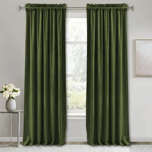 Vista 45 de RYB HOME Cortinas de ducha de terciopelo para baño de 72 pulgadas de largo, aislamiento térmico, privacidad, luz solar, bloqueo de calor, bloqueo
