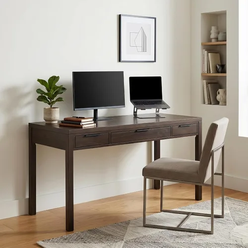 Vista 2 de SIMPLIHOME Hollander - Mesa consola de madera maciza con 3 cajones de 60