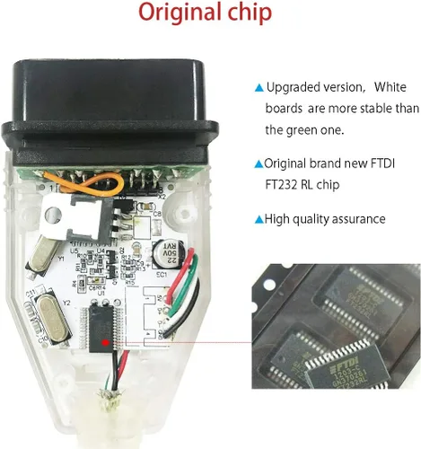 Vista 5 de Taotao Cable K+CAN con interruptor FT232RL K+D CAN Cable de interfaz USB para coche Ediabas K+Dcan USB OBD2 OBDii escáner de diagnóstico para BMW
