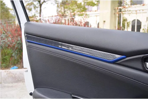 Vista 3 de LEXLEY 4 piezas de panel de puerta interior moldura de puerta cubierta ABS estilo fibra de carbono estilo calcomanía accesorios para Honda 4 puertas