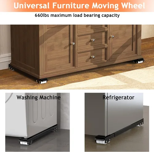 Vista 7 de Ronlap Plataforma con Ruedas para Muebles y Lavadora, Rodillos Extensibles para Electrodomésticos Refrigerador Resistente, Soporte con Ruedas