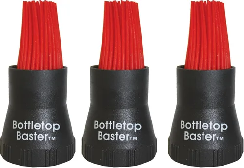 Vista 6 de Jokari Bottletop Baster Jeringa de silicona para botella de salsa barbacoa, loco pero funciona, color negro, paquete de 2