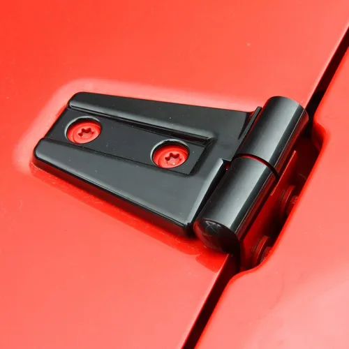 Vista 6 de 2 piezas de cubierta de bisagra de capó y accesorios de moldura para Jeep Wrangler JK y Unlimited 2007-2018 (Negro)