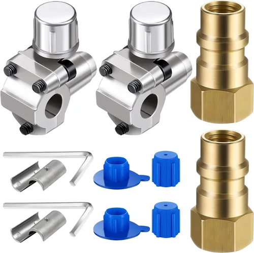 Vista 7 de Kits de válvulas de perforación de bala con tapa antipolvo que convierte R12 a R134a Fit 7/16 pulgadas de puerto lateral bajo BPV-31 válvula