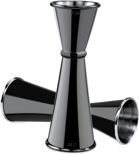 Vista 2 de Medidor para barman, Briout Jigger doble de cóctel japonés de primera calidad, acero inoxidable grado alimenticio 304, 2 OZ 1 OZ con mediciones
